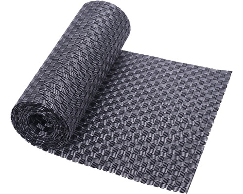 Sichtschutzstreifen Rattan 19 x 200 cm silber/anthrazit Rolle Tischset mit gewebter Struktur
