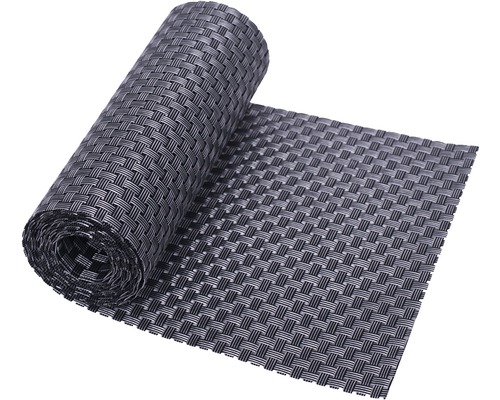 Sichtschutzstreifen Rattan 19 x 250 cm silber/anthrazit Rolle gewebte Teppichunterlage für den Innenbereich