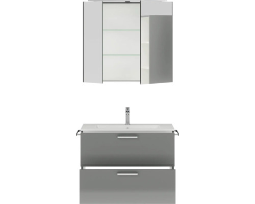 Badezimmerset mit Waschbeckenunterschrank, Waschtisch und Spiegelschrank