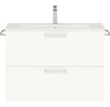 Meuble sous-lavabo avec deux tiroirs, lavabo et robinet