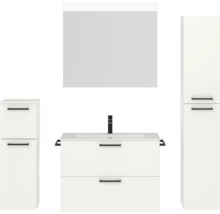 Badezimmer-Set mit Waschtischunterschrank, Waschbecken, Spiegelschrank und Hochschränken
