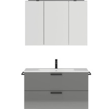 Badezimmermöbel-Set mit Spiegelschrank, Waschtisch und zwei Schubladen