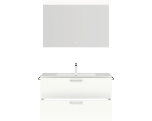 Waschtischkombination mit Unterschrank und Spiegel mit Beleuchtung