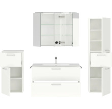 Badezimmermöbelset mit Waschtisch, Spiegelschrank und Hochschränken