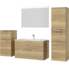Badezimmerset mit Waschtisch, Spiegelschrank und Seitenschrank