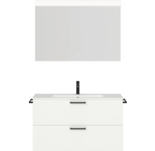 Meuble-lavabo avec miroir et deux tiroirs