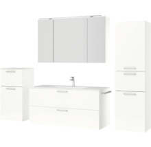 Badezimmermöbelset mit Waschtisch, Spiegelschrank und Hochschränken