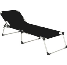 Bain de soleil avec cadre en aluminium et revêtement noir