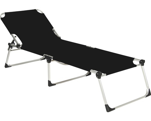 Bain de soleil avec cadre en aluminium et revêtement noir