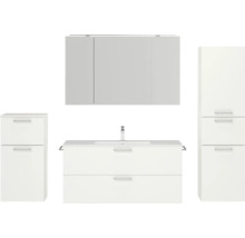 Badezimmerensemble mit Waschtischunterschrank, Hängeschrank und Hochschränken