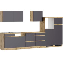 Cuisine complète Held Möbel sans appareils PISA 360 cm gris mat démontée variante réversible 1124.6311