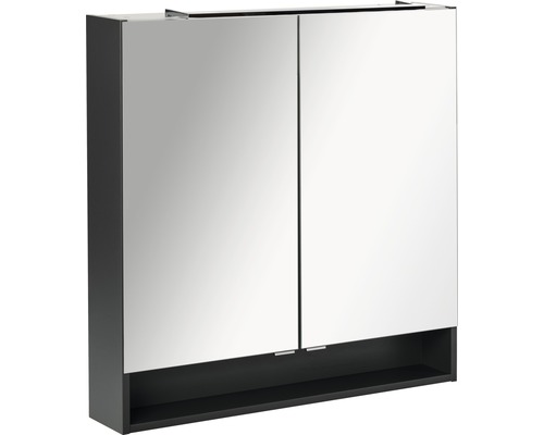 Armoire de toilette avec deux portes et compartiment ouvert