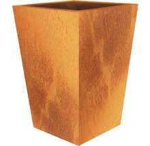 Vierkant Pflanzgefäß aus Metall mit Rostoptik