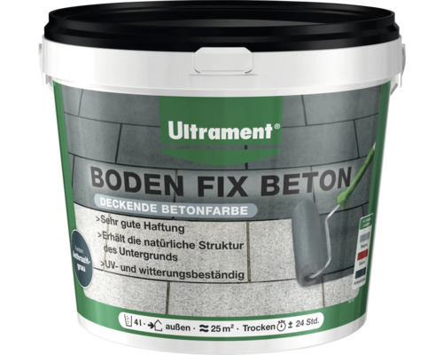 Revêtement de sol Botament Boden Fix Béton gris anthracite 4 l Ultrament Boden Fix Beton Peinture de façade dans un seau