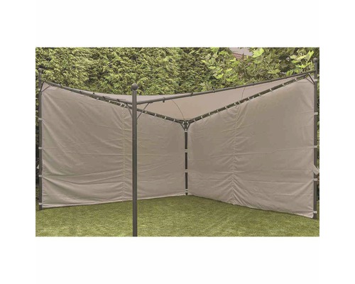 Seitenteil Berlino 400 x 400 cm Polyester grau Klettverschluss Pavillon mit Seitenwänden im Garten