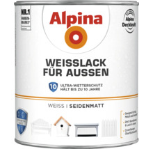 Alpina Weißlack für Außenanwendungen in Weiß Seidenmatt Dose