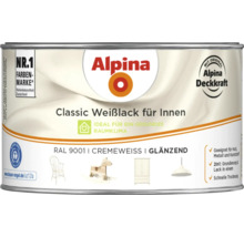 Alpina Classic Weisslack für Innen, RAL 9001 Cremeweiss, glänzend in Farbdose