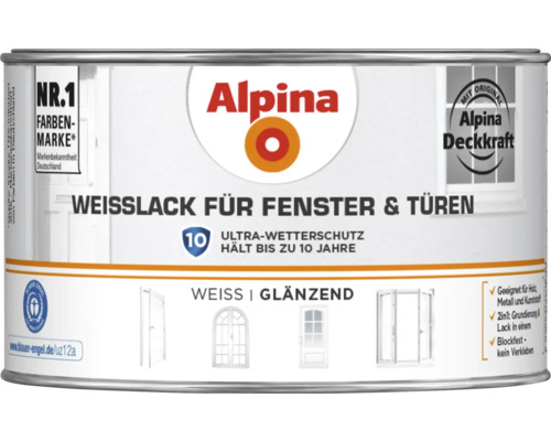 Alpina Weißlack für Fenster und Türen in einer Dose