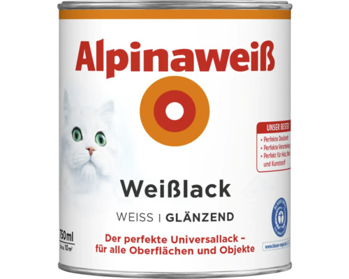 Alpinaweiß Weißlack, glänzend, in einer 750-Milliliter-Dose