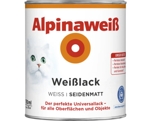 Dose Alpinaweiß Weißlack, seidenmatt
