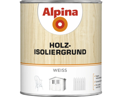 Alpina Holz-Isoliergrund Weiß im Farbeimer