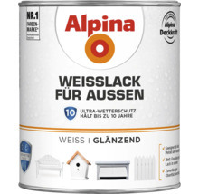 Alpina Weißlack für Außen, glänzend, im Farbeimer