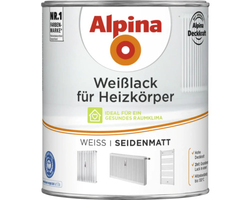 Alpina Heizkörperlack Weiss seidenmatt Dose