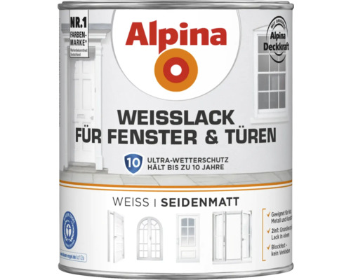 Alpina Weißlack für Fenster und Türen Dose