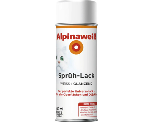 Alpinaweiß Sprühlack, weiß, glänzend, 100ml
