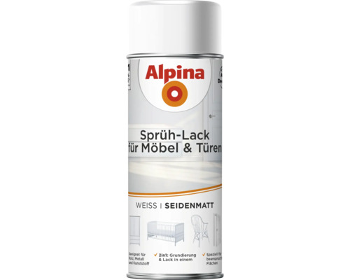 Alpina Sprühlack für Möbel und Türen, seidenmatt
