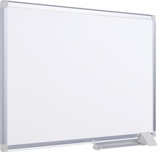 Tableau blanc avec cadre alu magnétique céramique support à stylo mobile 240x120 cm