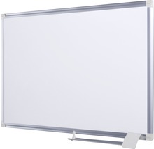 Tableau blanc avec cadre alu magnétique céramique support à stylo mobile 240x120 cm