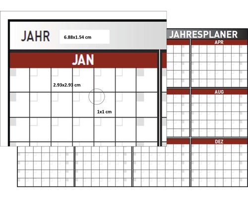 Jahresplaner mit Monatsübersicht