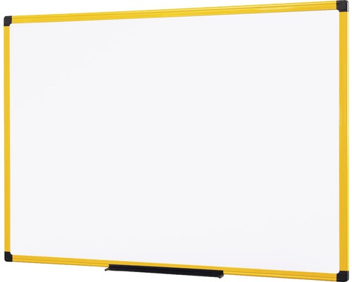 Tableau blanc avec cadre jaune