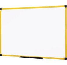 Weißes Whiteboard mit gelbem Rahmen