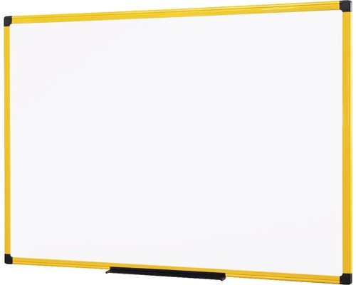 Tableau blanc avec cadre jaune