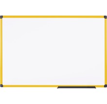 Tableau blanc Industrie magnétique cadre jaune 180x90 cm