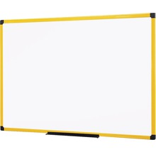 Tableau blanc Industrie magnétique cadre jaune 180x90 cm