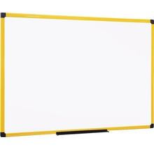 Tableau blanc Industrie magnétique cadre jaune 180x90 cm