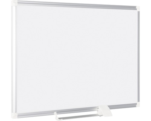 Tableau blanc magnétique avec cadre en aluminium et tablette de rangement