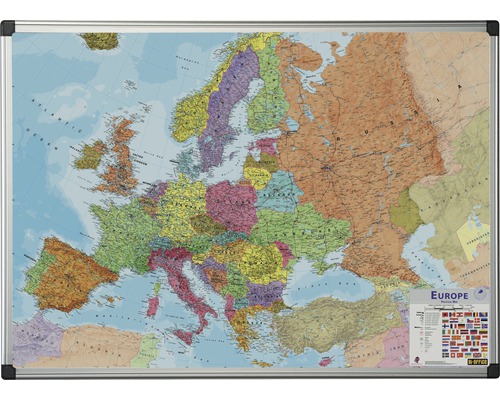Carte de l'Europe aimantée 135x92 cm