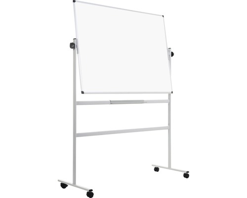 Tableau blanc rotatif sur roulettes avec espace de rangement
