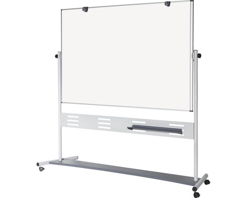 Mobiles Whiteboard mit Rollen und Stifteablage
