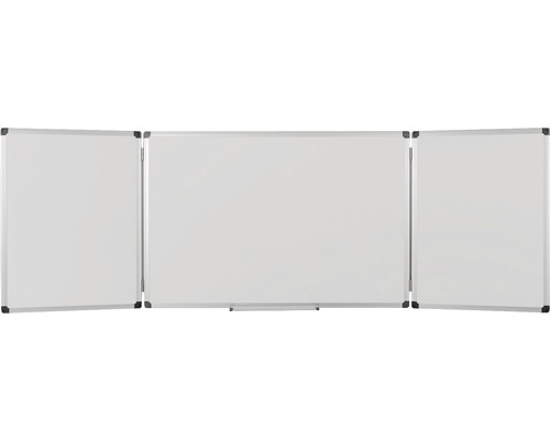 Tableau blanc Trio magnétique peint tableau rabattable Earth 180x60 cm Paroi de présentation blanche portable en trois parties pour une utilisation en intérieur.