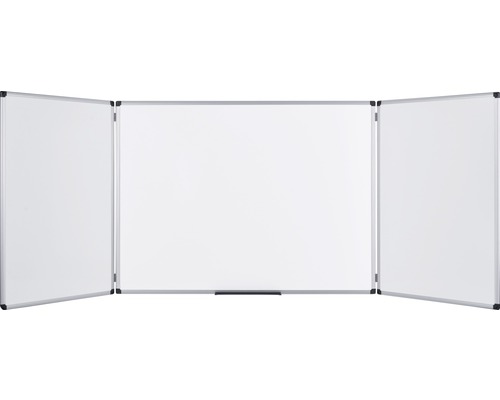 Tableau blanc Trio magnétique céramique tableau rabattable 180x60 cm Tableau blanc mobile pliable en trois parties