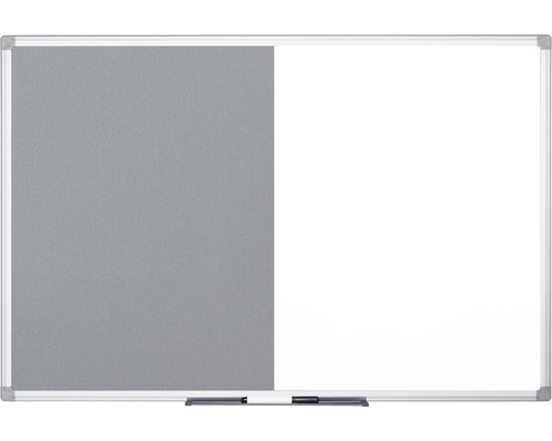 Tableau combiné feutre et aimanté blanc gris 60x45 cm