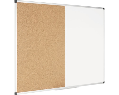 Tableau combiné liège et tableau blanc avec cadre