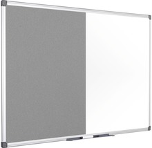 Kombination aus Pinnwand und Whiteboard mit Stiftablage