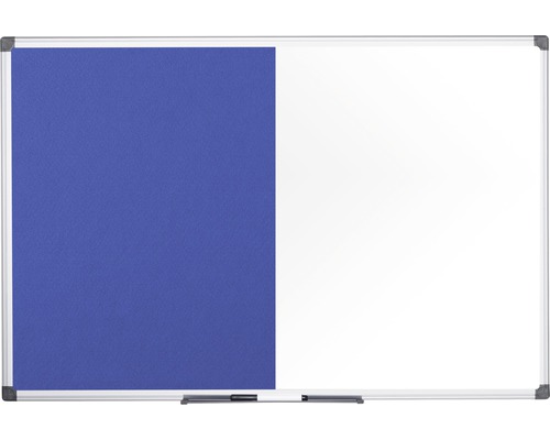 Kombitafel Filztafel und Whiteboard magnetisch weiß blau 180x90 cm