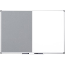 Kombination aus Whiteboard und Pinnwand mit silberfarbenem Rahmen